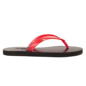 Ancient Greek red saionara jelly flip flops